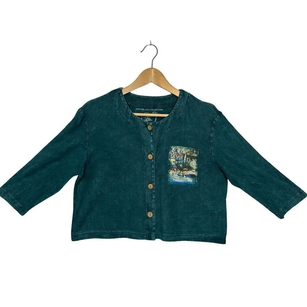 MICHAEL LEU COLLECTION Green Madi Dress & Jacket Size Small - Picture 4 of 17